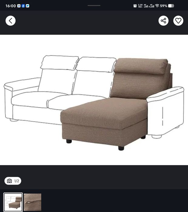 Używane pokrowce na Lidhult sofa rozkładana  beżowo- brązowe