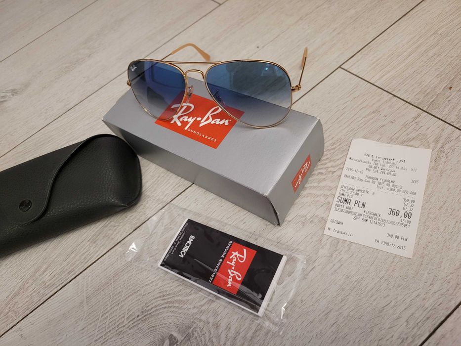 Okulary Ray Ban 3025 aviator 001/3F błękitne 58