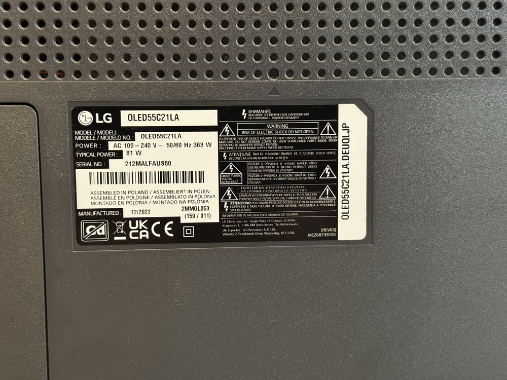 Telewizor 55 cali, LG OLED 55C21LA . Jak nowy !