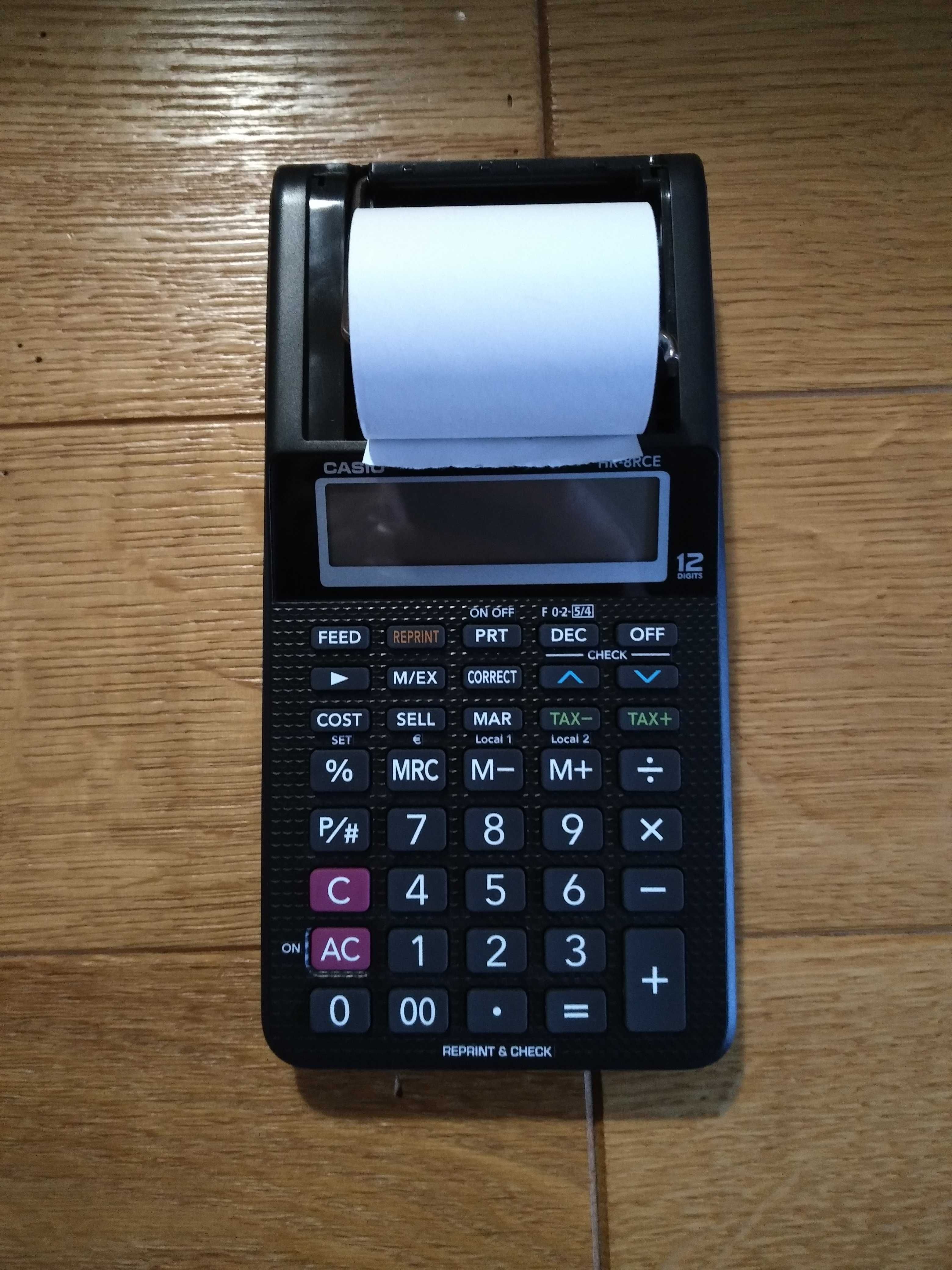 Kalkulator Casio z drukarką, nowy gratis papier Hr-8rc