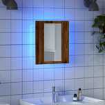 vidaXL Szafka łazienkowa z lustrem i LED, stare drewno, 40x12x45 cm