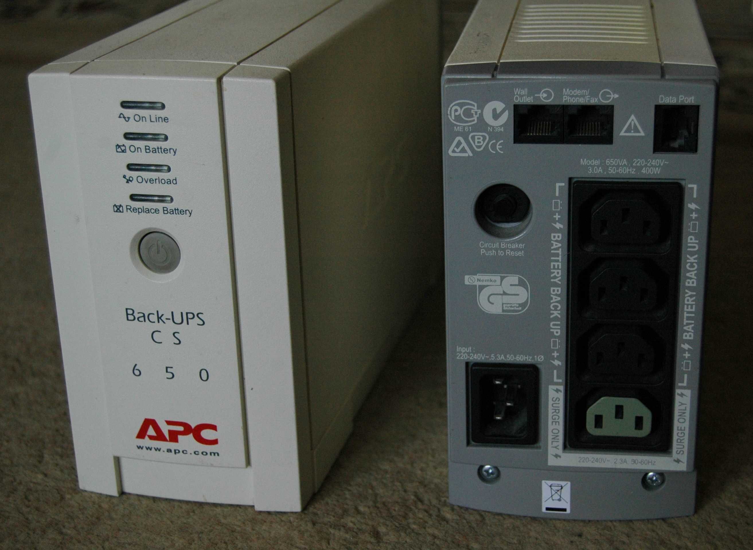 Джерело безперебійного живлення BNT-1000AP; APC Back-UPS CS 650