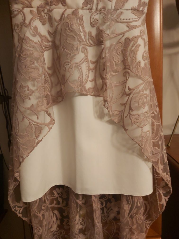 Lux Wear sukienka asymetryczna z koronką 38  wesele studniówka