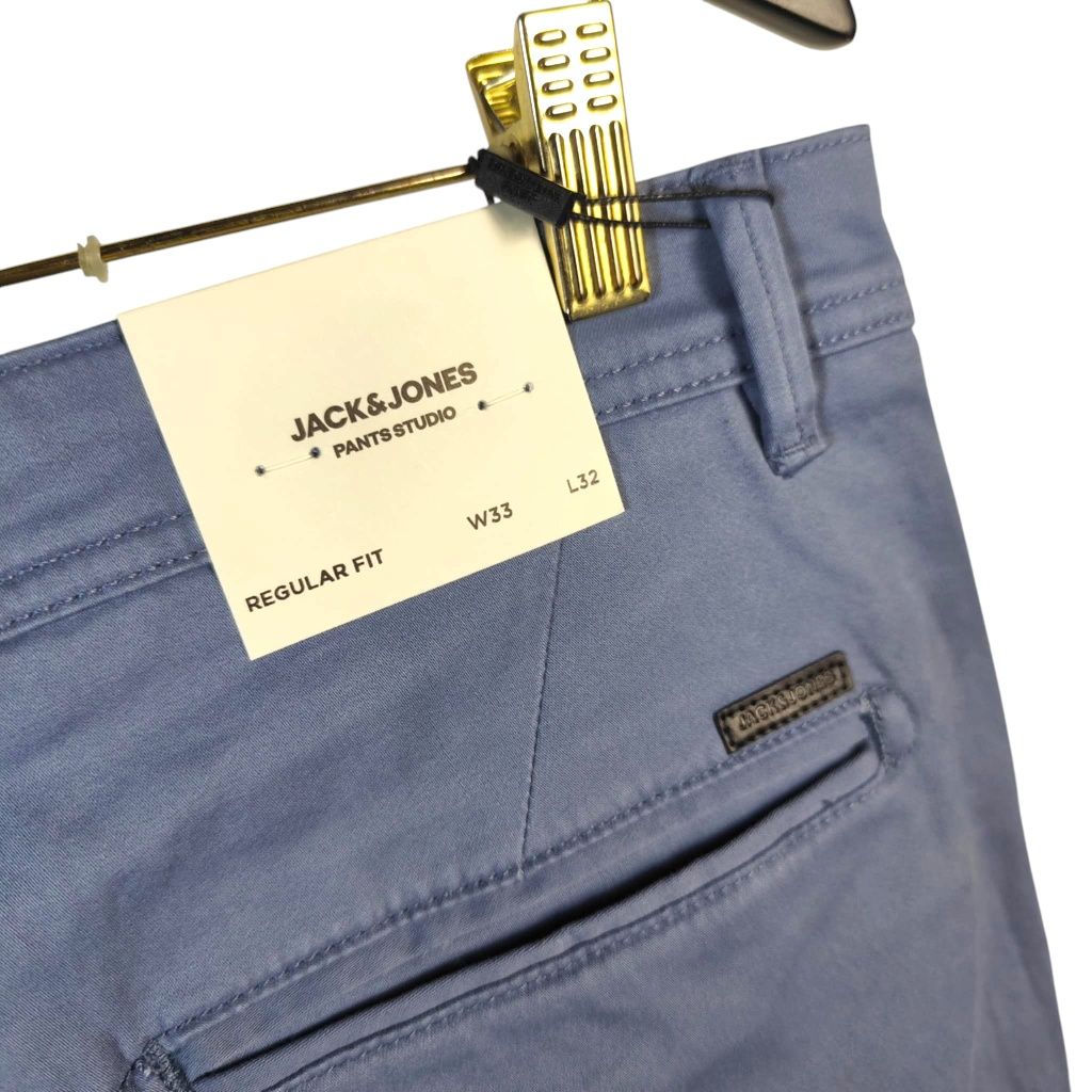 Nowe spodnie Jack & Jones bawełniane, regular fit, Flint Stone, szerok