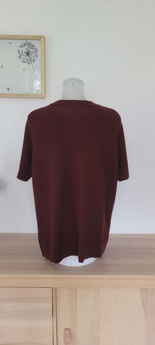 Burgundowy sweter bawełna prosty Gerry Weber, r 42/44