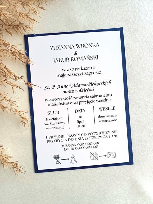 Zaproszenie na ślub wesele Dla gości