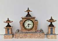 XIX wieczny Francuski zegar kominowy Japy Freres marmur