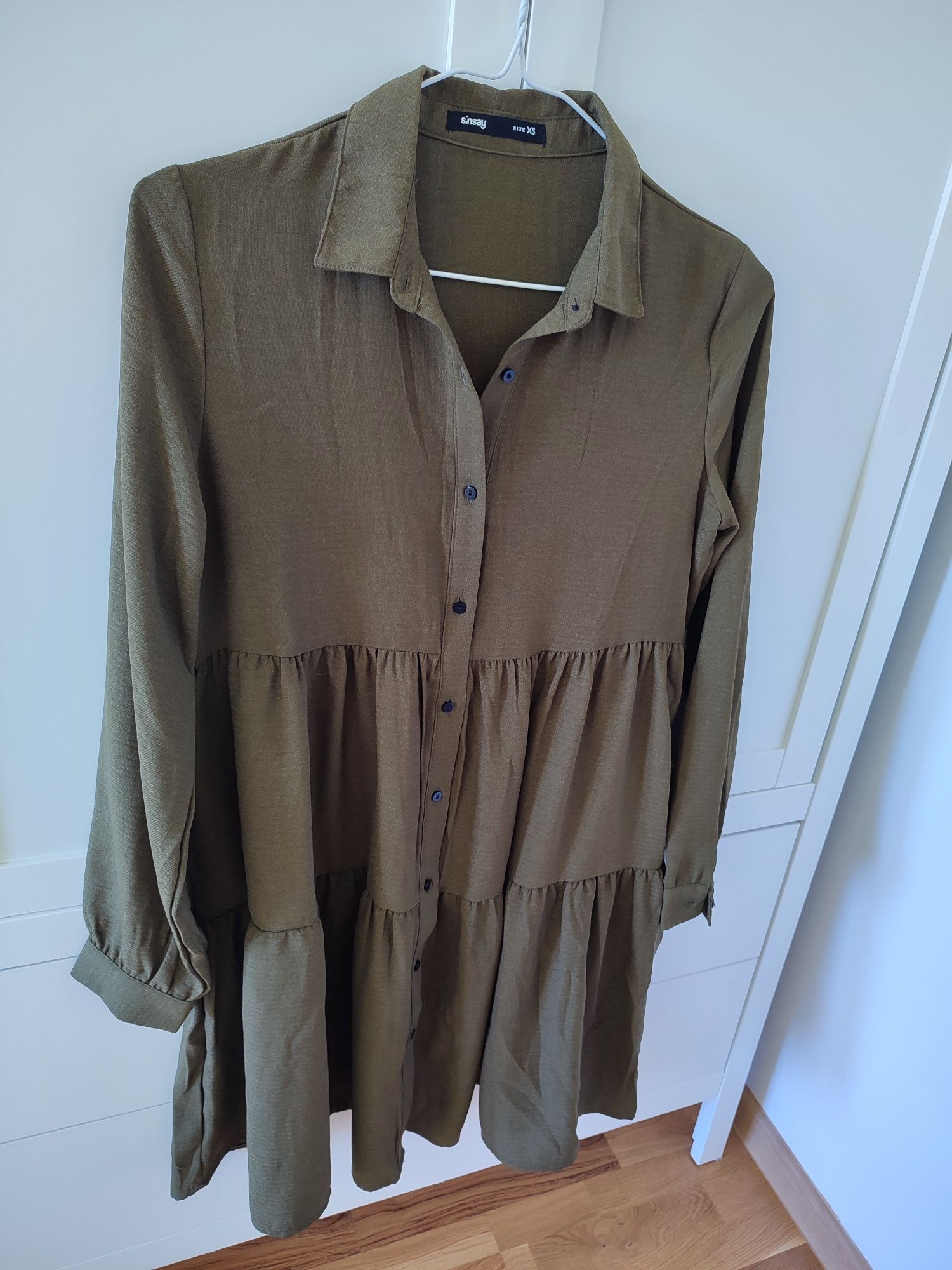 Sukienka babydoll khaki Sinsay XS/S