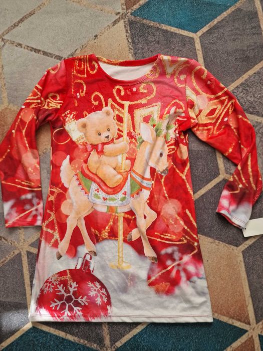 Nowa z metką sukienka bluzka, tunika świąteczna na 12 lat