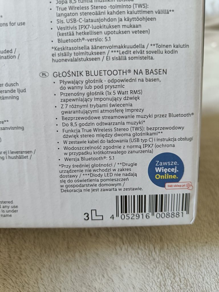 Głośnik basenowy bluetooth