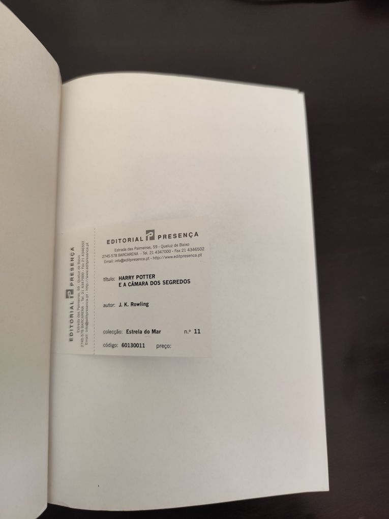 Livro Harry Potter e a câmara dos segredos