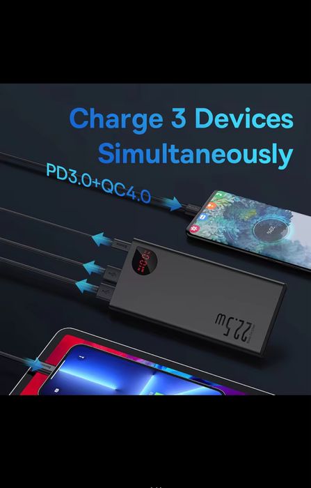 Павербанк Baseus Adaman 10000mA 22.5W | швидка зарядка