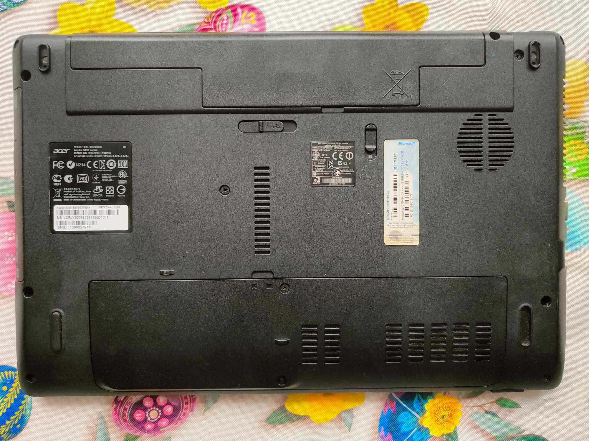 Laptop Acer Aspire 5250-E452G50Mikk, model: P5WE6