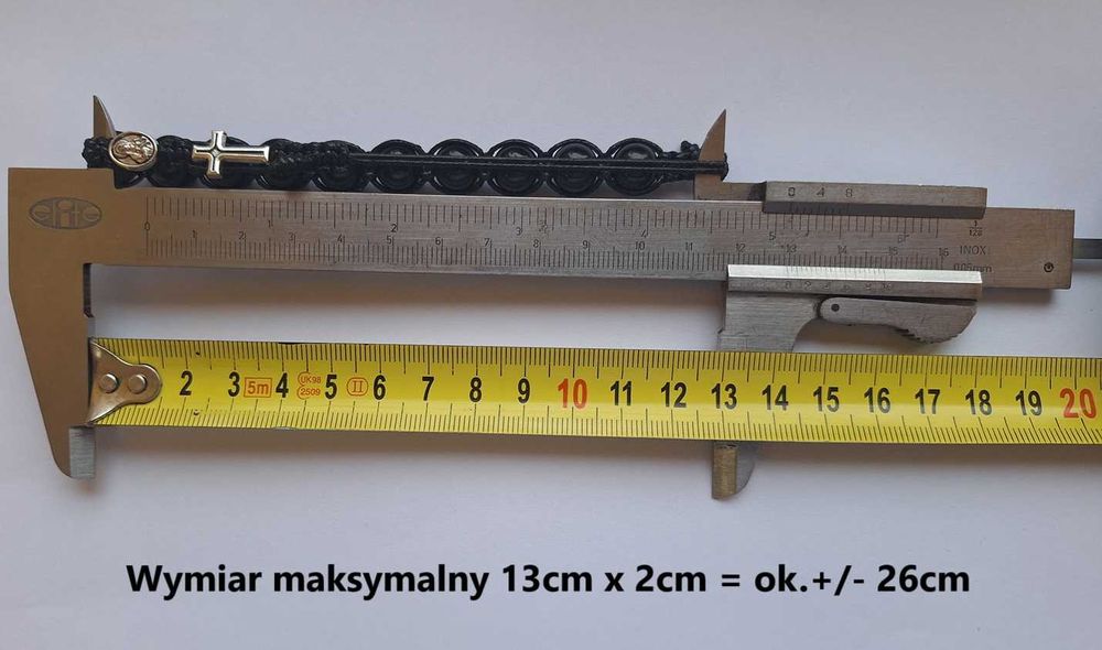 Męski różaniec/bransoletka z krzyżykiem i Matką Bożą Wojownicy Maryi++