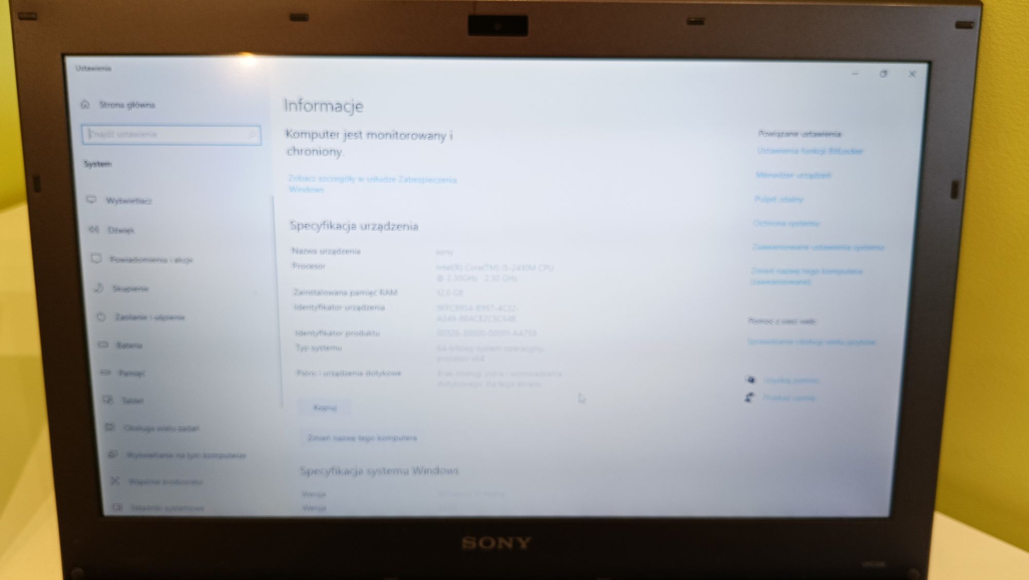 Laptop Sony Vaio z ssd 128 gb