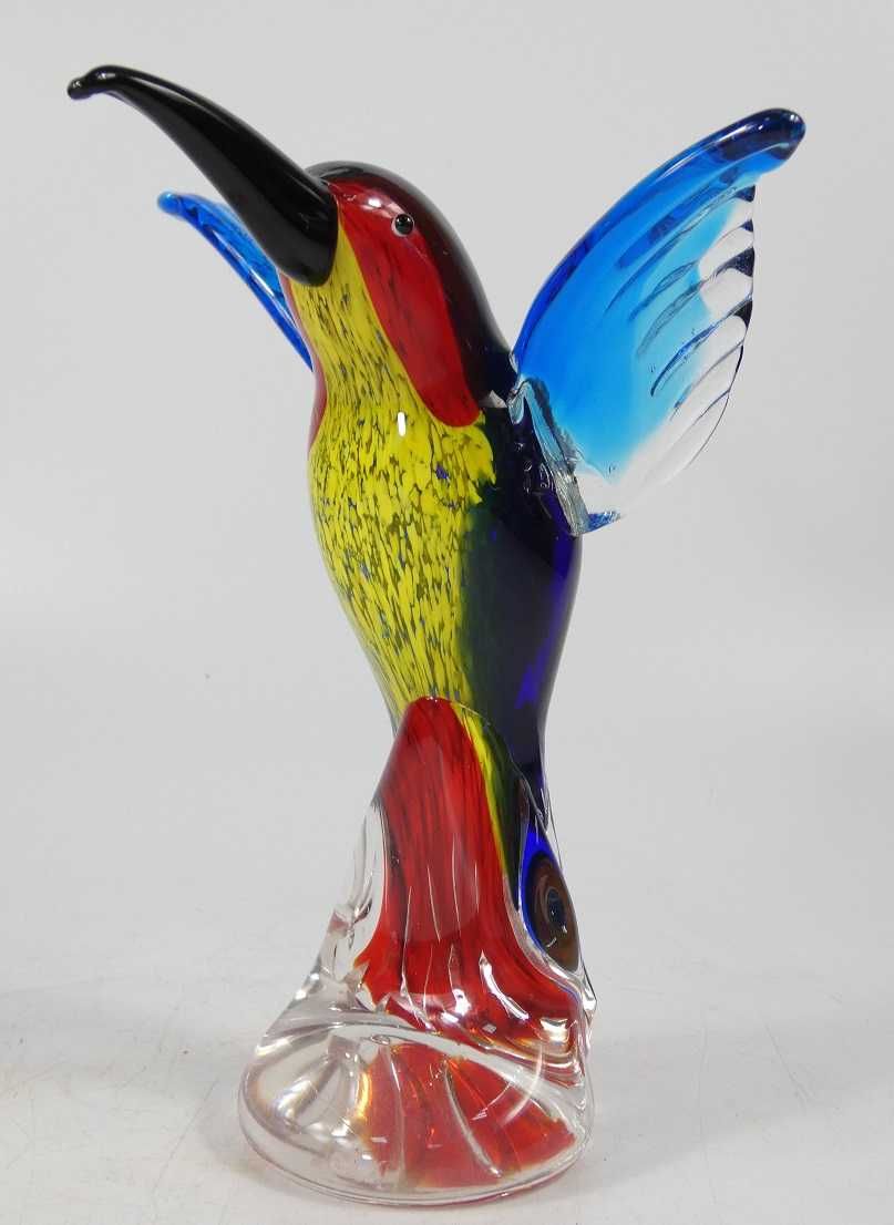 Figura szkło KOLIBER ptak 21 cm figurka MURANO