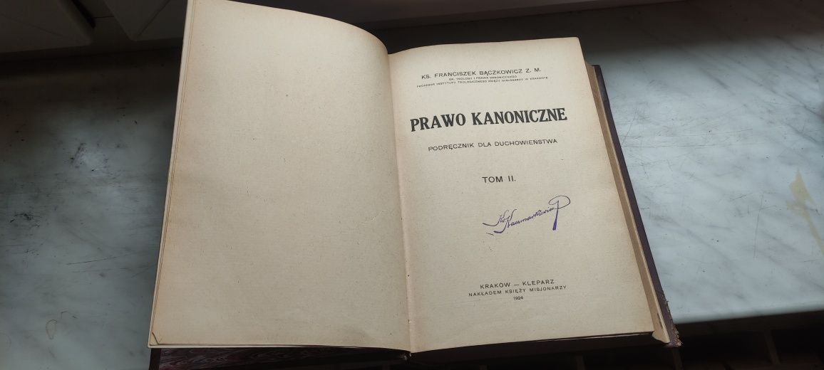 Prawo kanoniczne 1924r. ks. F.Bąkiewicz