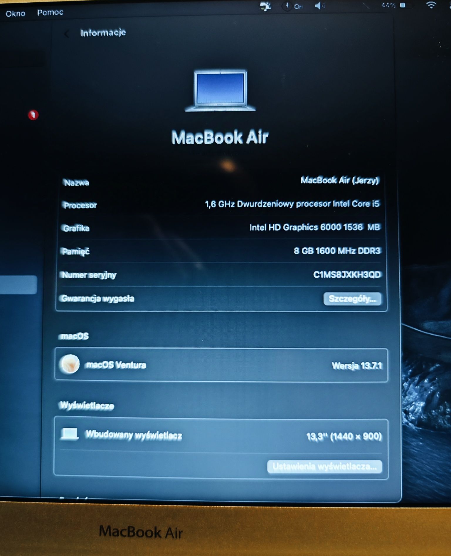 Macbook Air 13 2015, procesor Intel i5, RAM 8GB/512 GB SSD - polecam