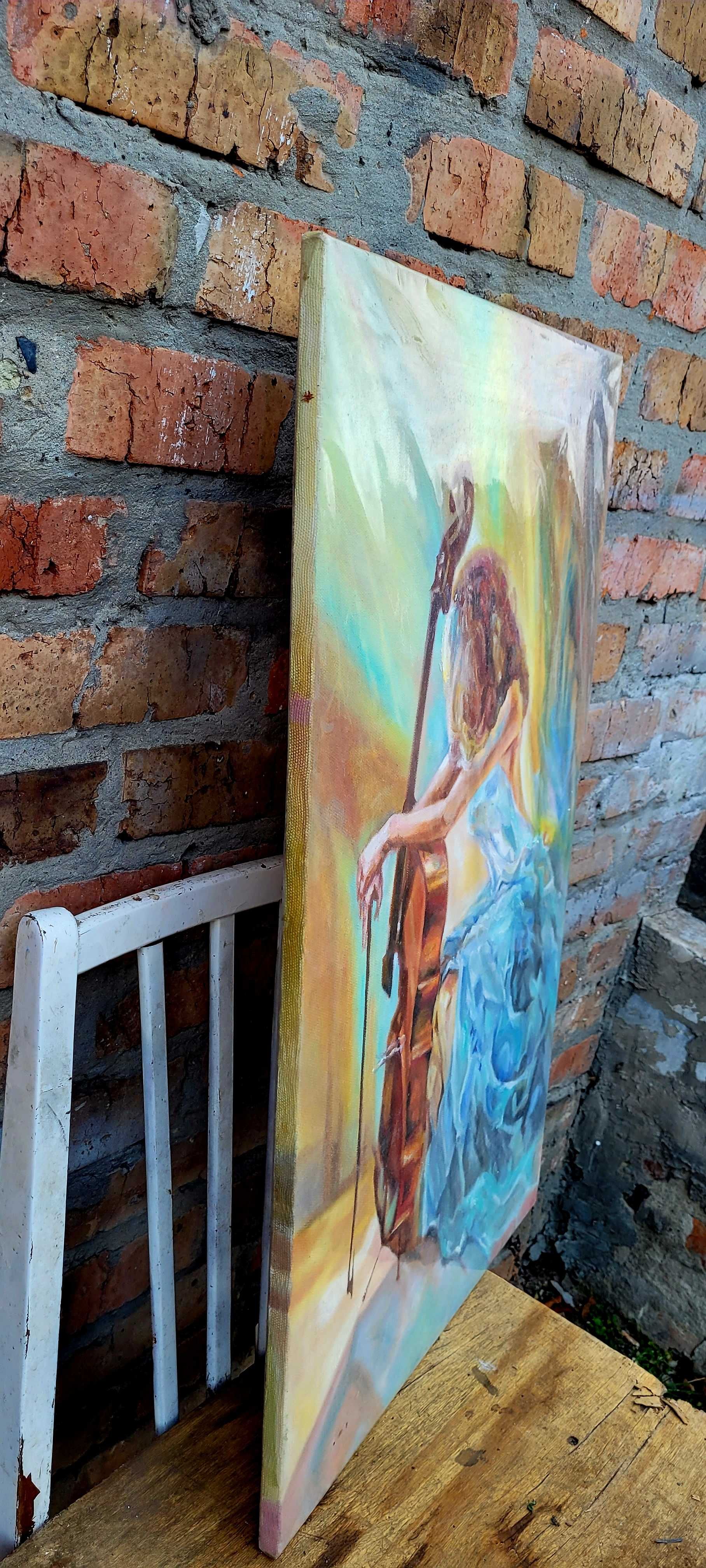 Картина маслом  "Муза ждет своего таланта" без рамы
