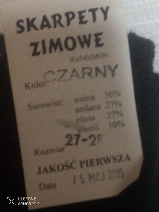 Wojskowe skarpety zimowe  .539MON