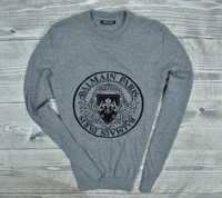 BALMAIN Paris Wełniany Sweter Męski Logowany / XL