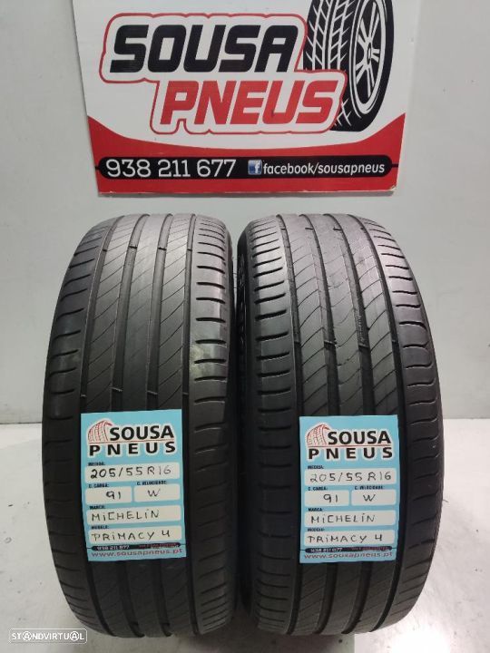 2 pneus semi novos 205-55r16 michelin - oferta dos portes 85 EUROS