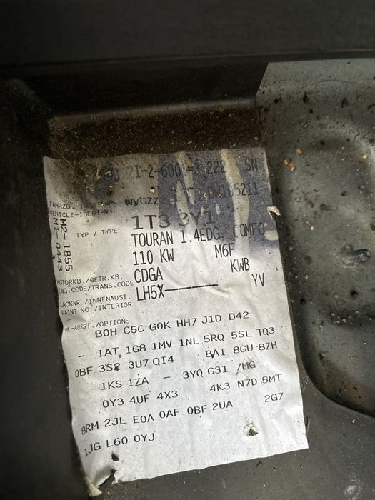 Разборка фольцваген тюран2003- 2012 року 1.4 ekofuel tsi механіка