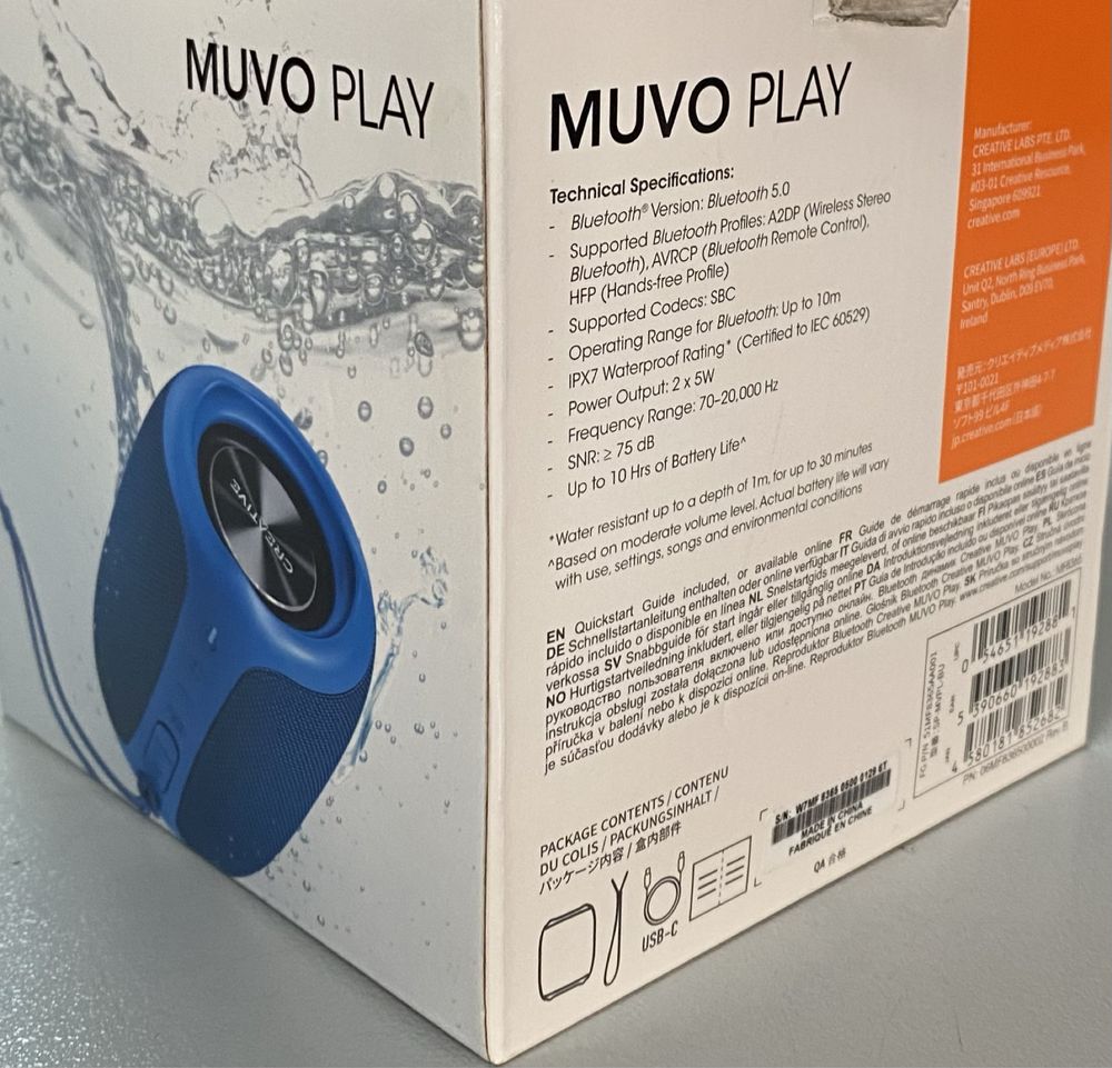 Creative MUVO PLAY głośnik bezprzewodowy bluetooth 5.0 przenośny