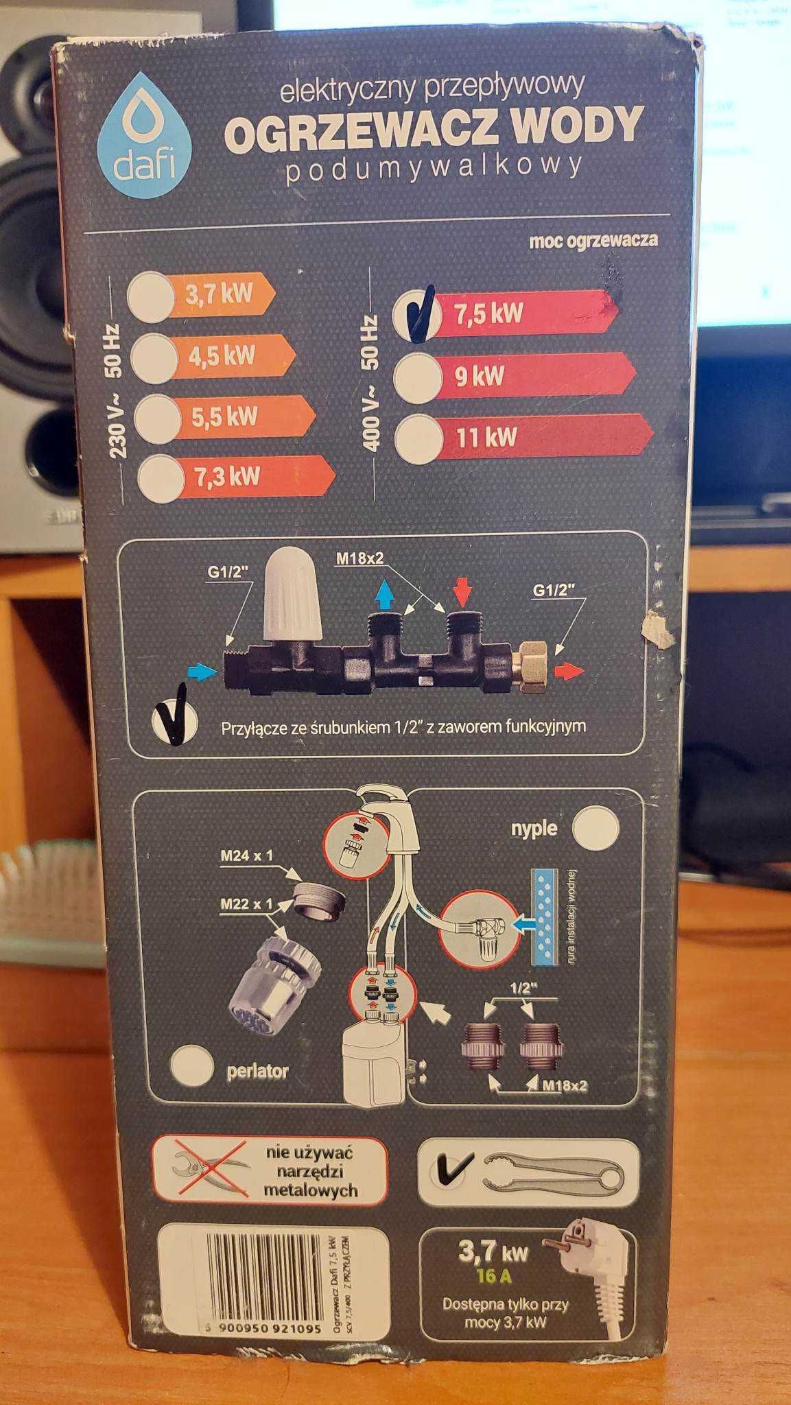 Elektryczny przepływowy ogrzewacz wody