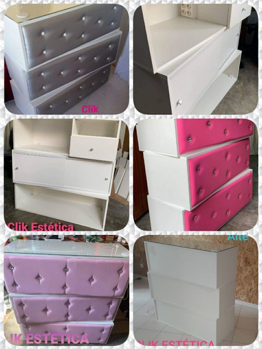 Mesas manicure ,balcão recepção e cadeiras