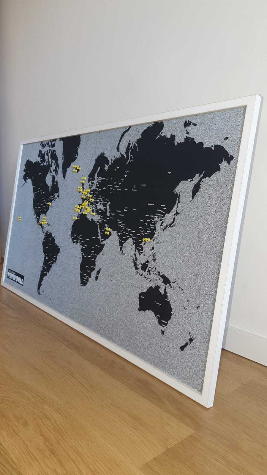 Mapa Mundo grande com moldura por medida