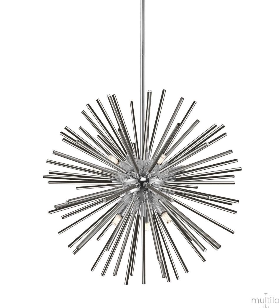 Lampa wisząca srebrne Zuma Line Urchin. Słońce, nowoczesna.