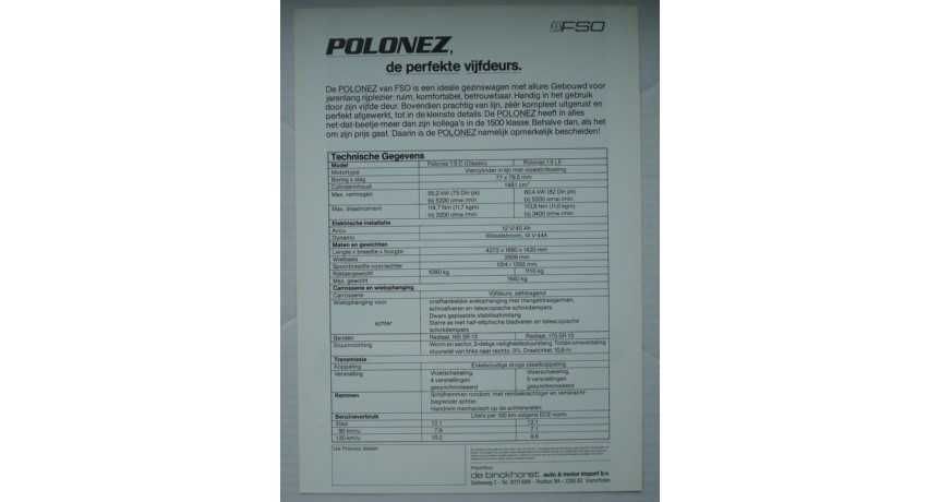 Polonez Borewicz Prospekt FSO Polonez Borewicz Export Katalog