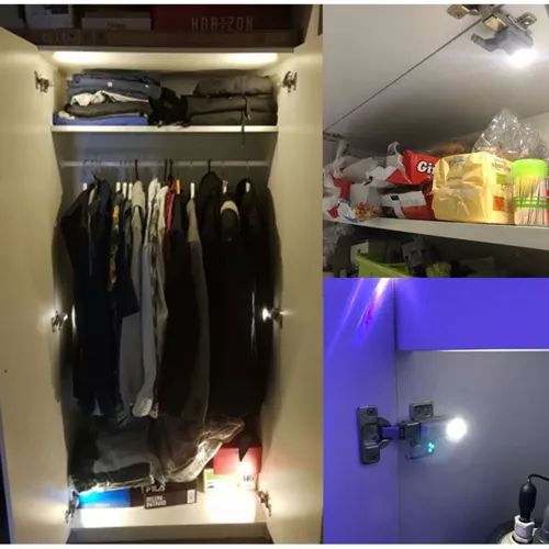 Lampka na Zawias do Szafki Drzwi 3 LED na Baterie Szafy Drzwiczki