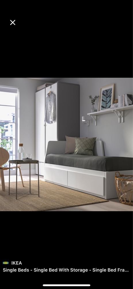 Cama ikea com 2 colchões e gavetas