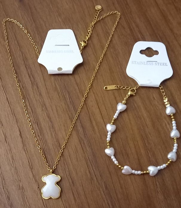 Conjunto de Fio em Aço + Pulseira em Aço  - Novos