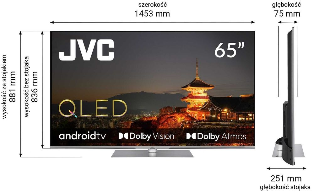 Telewizor JVC LT-65VAQ830P 65" QLED 4K Android,Dolby Vision,Atmos HDMI