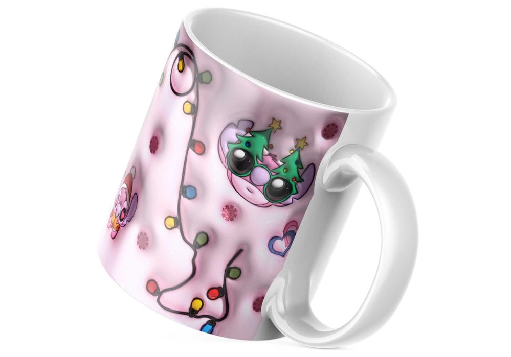 Świąteczny Kubek 3D Disney, Stitch - Wyjątkowy Prezent - Bestseller