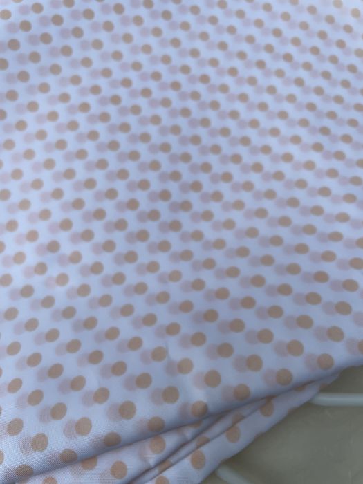 Cortina de Banheira em tons Bege e Laranja - Casa de Banho