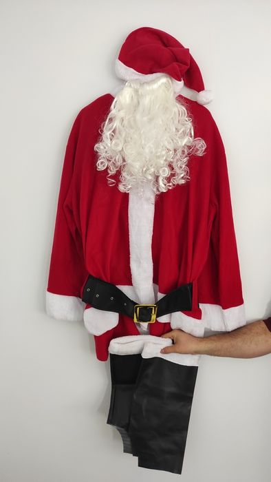 Strój Świętego Mikołaja z brodą dużo elementów rozmiar L