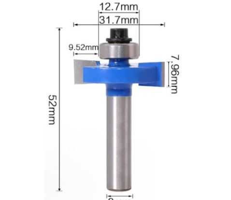 Фреза  (d 12мм) по дереву кромочная фальцевая 2 лезвия