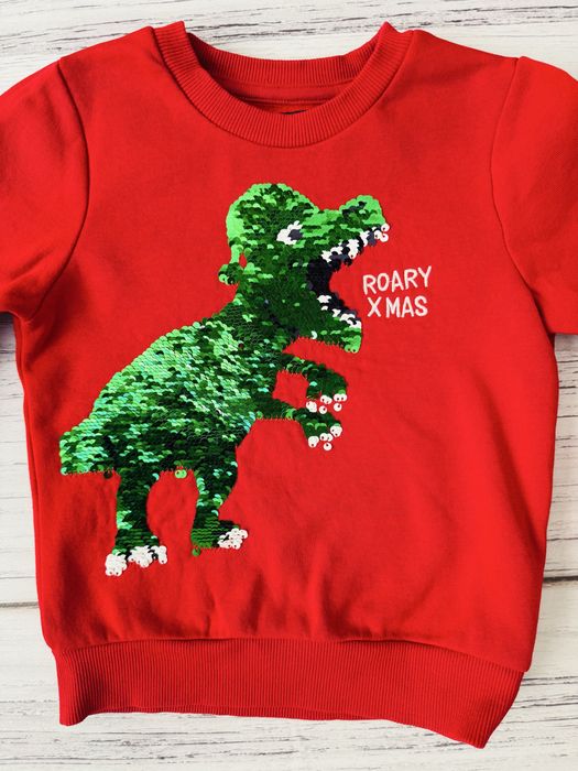 Świąteczna bluza C&A r. 110 dinozaur t-rex