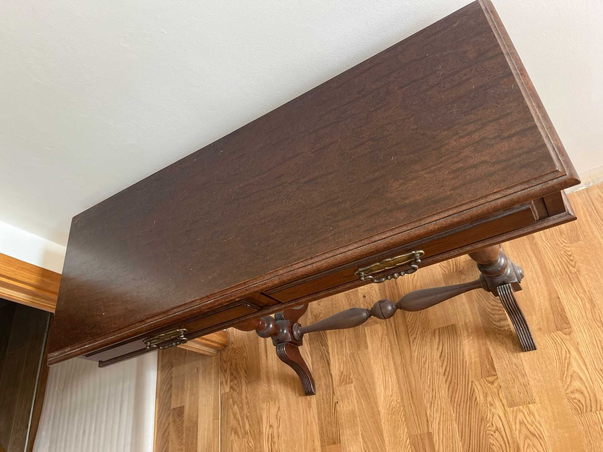 Mesa de Apoio Restaurada com 2 Gavetas - 100*34cm