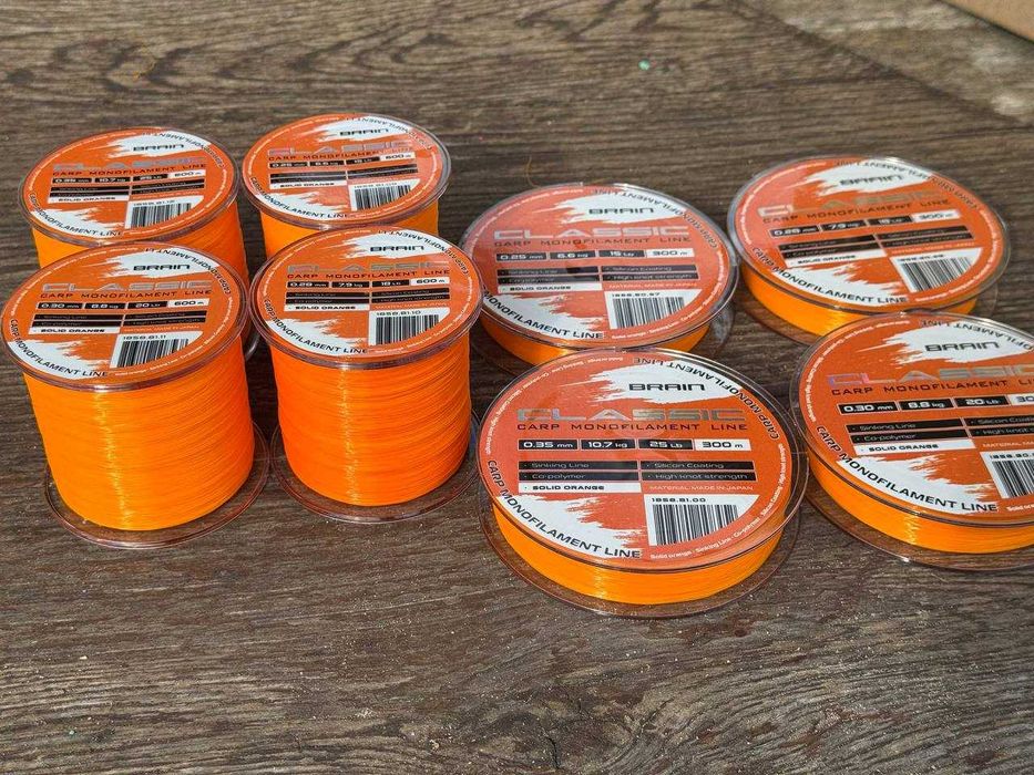 Волосінь/жилка/леска Brain Classic Carp Orange 0.25-0.28-0.3-0.35мм