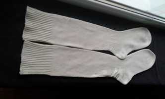 Вязаные гетры , носки высокие мужские молочного цвета   стопа 30 см