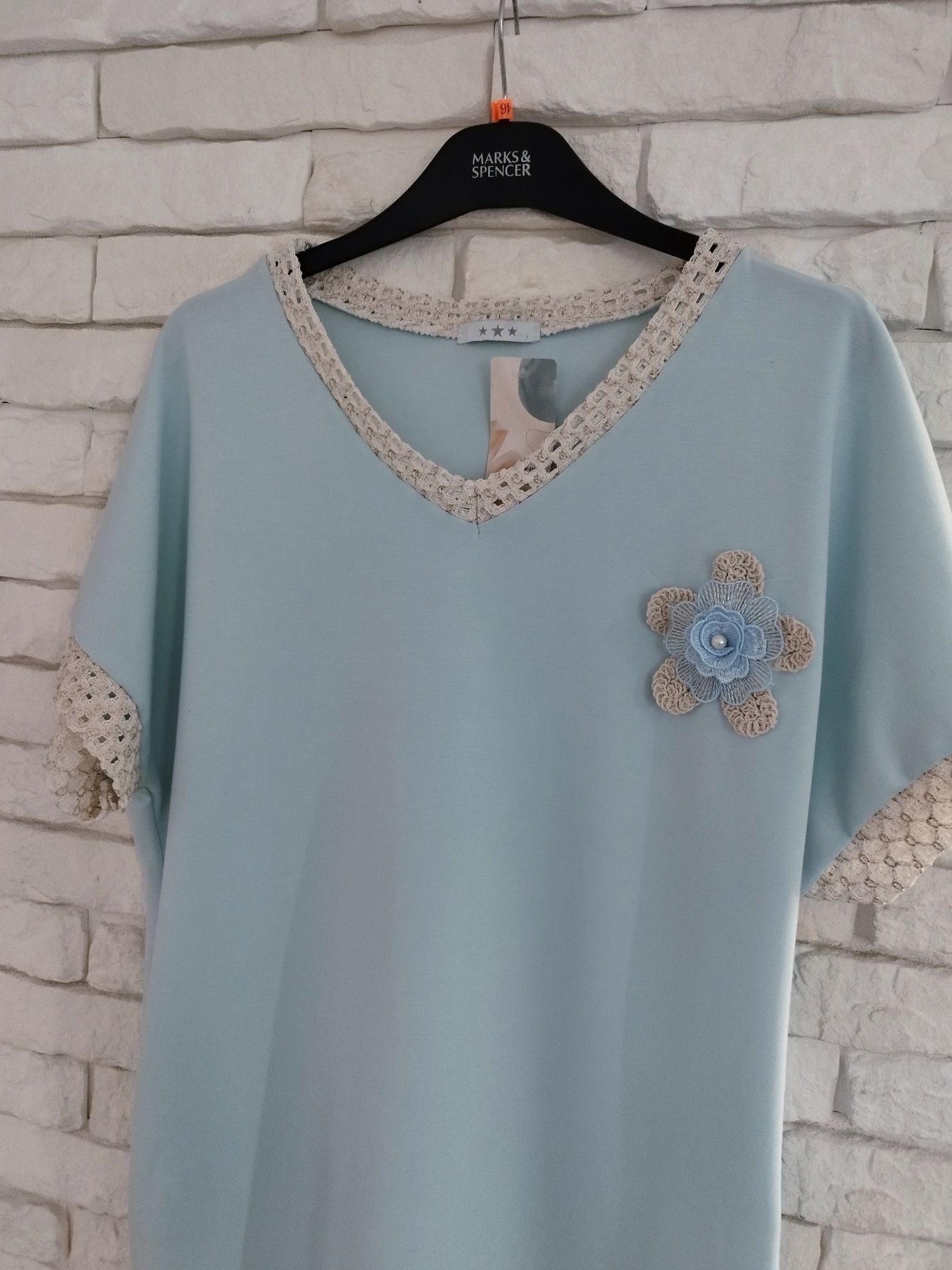 Włoska sukienka masełko koronka plus size XXL 46 48