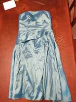 Vestido de cerimónia azul turquesa