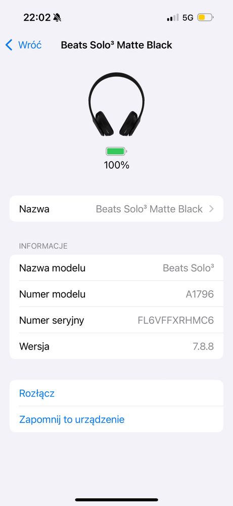 Beats Solo 3 Wireless Matte Black Słuchawki Bezprzewodowe Czarne