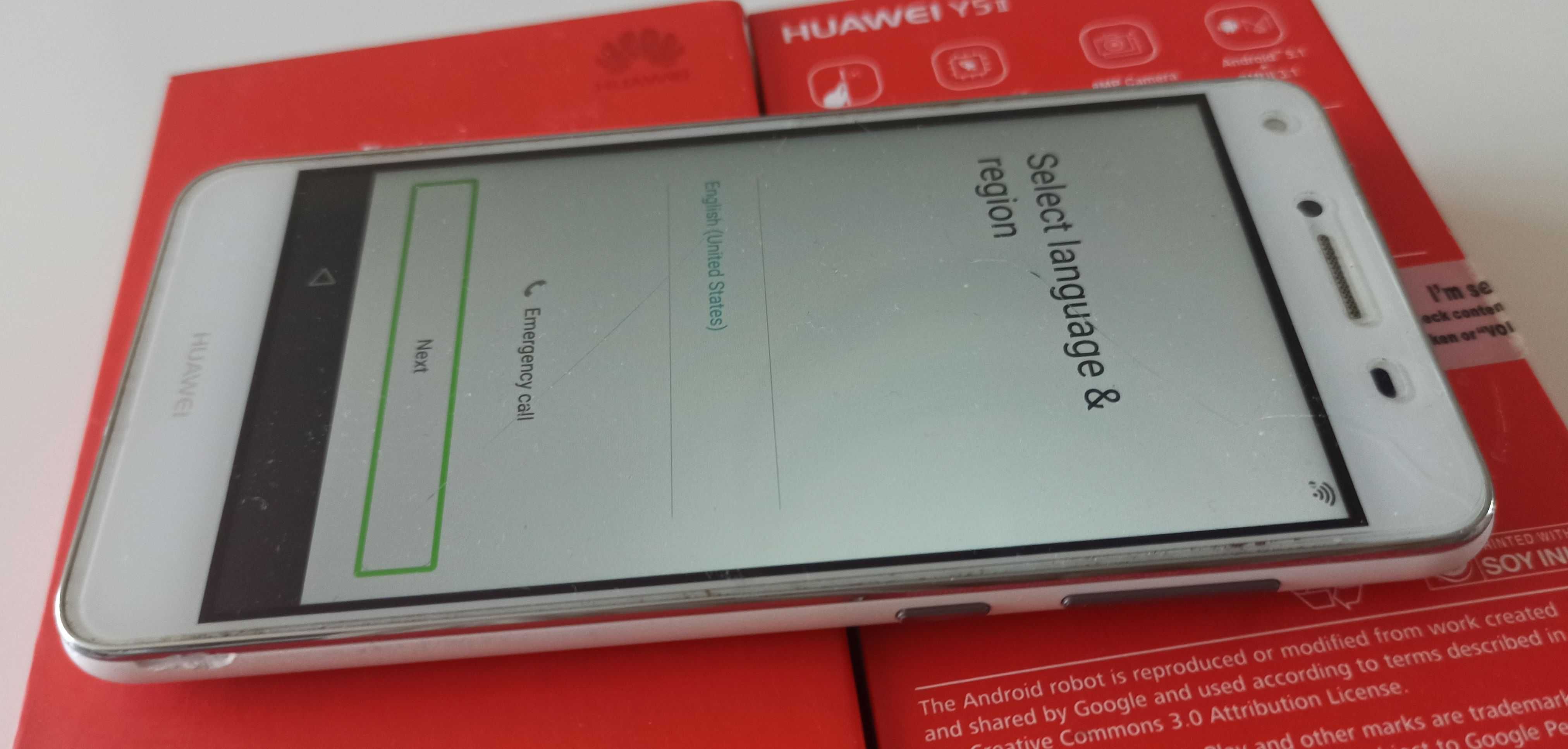 telefon smartfon Huawei Y5II zestaw pudełko kabel ustawienia fabryczne