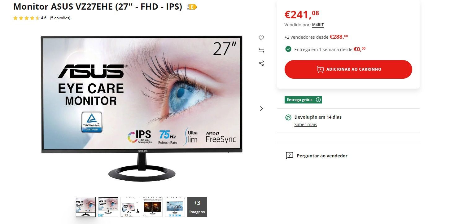 Pc gamer completo com monitor gaming Asus 27"